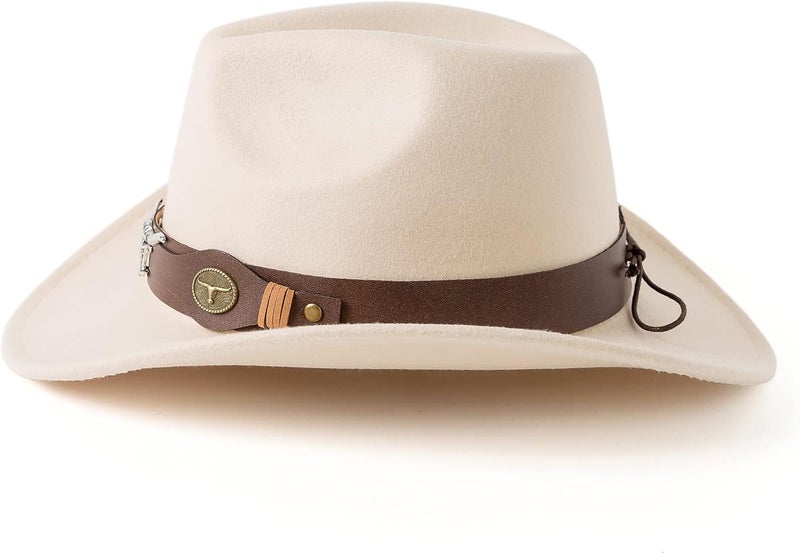 Gossifan Classic Womens Western Cowboy Cowgirl Hats with Wide Belt - Image 3